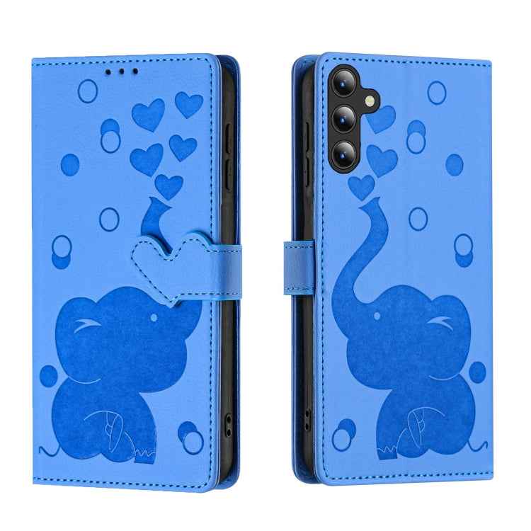 Cartoon Elephant Embossed Leather Phone Case, For Samsung Galaxy S26+ 5G, For Samsung Galaxy S26 Ultra 5G, For Samsung Galaxy S26 5G, For Samsung Galaxy S25 FE 5G, For Samsung Galaxy S25 5G, For Samsung Galaxy S25+ 5G, For Samsung Galaxy S25 Ultra 5G  ...
