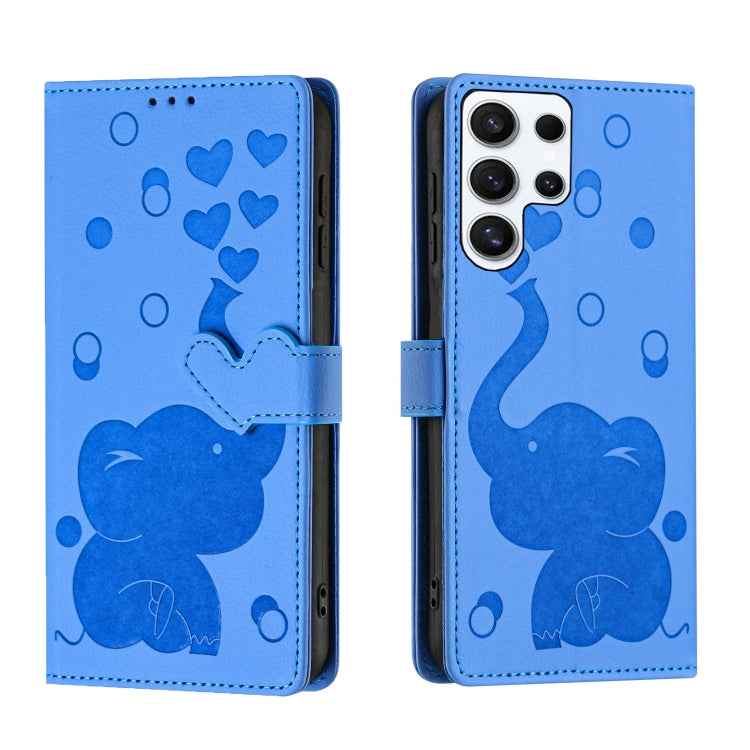 Cartoon Elephant Embossed Leather Phone Case, For Samsung Galaxy S26+ 5G, For Samsung Galaxy S26 Ultra 5G, For Samsung Galaxy S26 5G, For Samsung Galaxy S25 FE 5G, For Samsung Galaxy S25 5G, For Samsung Galaxy S25+ 5G, For Samsung Galaxy S25 Ultra 5G  ...