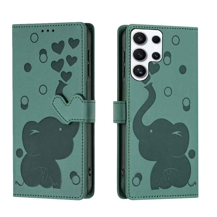 Cartoon Elephant Embossed Leather Phone Case, For Samsung Galaxy S26+ 5G, For Samsung Galaxy S26 Ultra 5G, For Samsung Galaxy S26 5G, For Samsung Galaxy S25 FE 5G, For Samsung Galaxy S25 5G, For Samsung Galaxy S25+ 5G, For Samsung Galaxy S25 Ultra 5G  ...