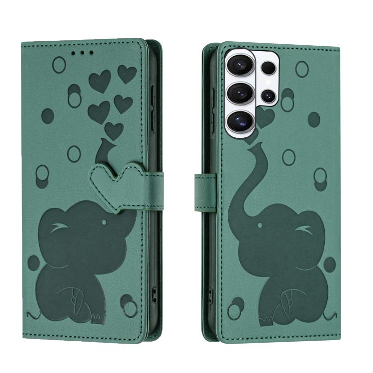 Cartoon Elephant Embossed Leather Phone Case, For Galaxy S26 FE 5G, For Samsung Galaxy S26+ 5G, For Samsung Galaxy S26 Ultra 5G, For Samsung Galaxy S26 5G, For Samsung Galaxy S25 FE 5G, For Samsung Galaxy S25 5G, For Samsung Galaxy S25+ 5G             ...