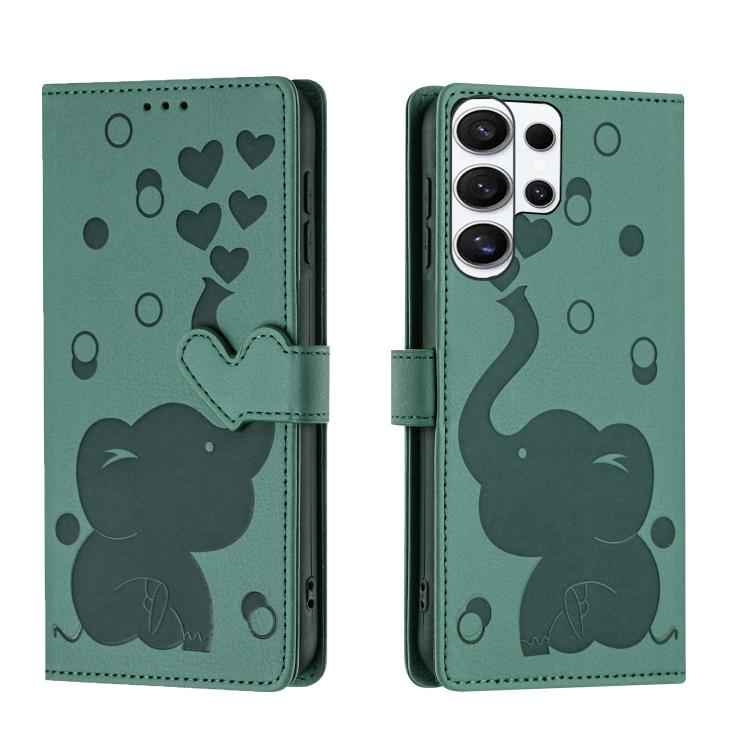 Cartoon Elephant Embossed Leather Phone Case, For Samsung Galaxy S26+ 5G, For Samsung Galaxy S26 Ultra 5G, For Samsung Galaxy S26 5G, For Samsung Galaxy S25 FE 5G, For Samsung Galaxy S25 5G, For Samsung Galaxy S25+ 5G, For Samsung Galaxy S25 Ultra 5G  ...