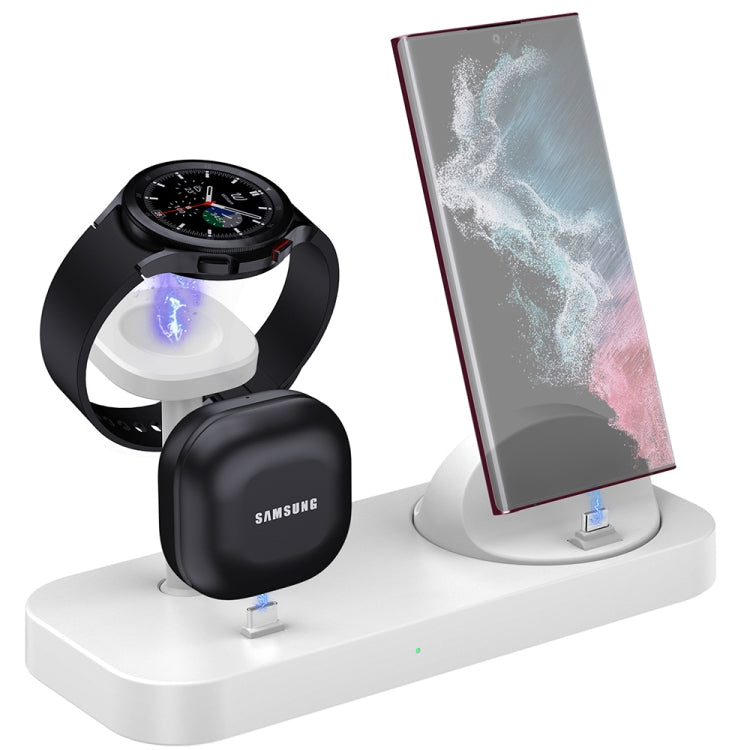 B25 Type-C 4-in-1 Charging Stand Phone Holder for Samsung Watch / Galaxy Buds