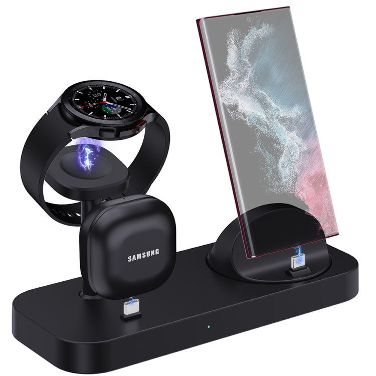 B25 Type-C 4-in-1 Charging Stand Phone Holder for Samsung Watch / Galaxy Buds