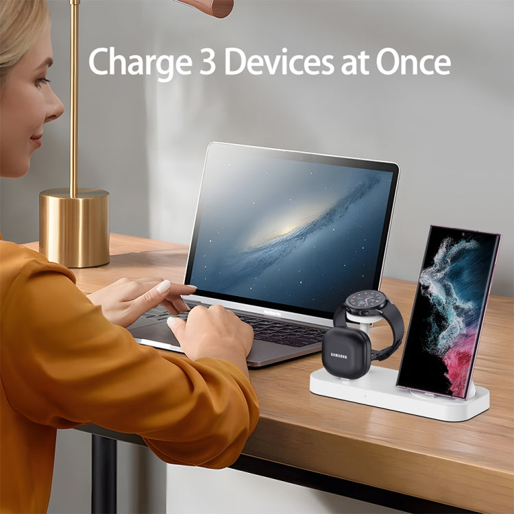 B25 Type-C 4-in-1 Charging Stand Phone Holder for Samsung Watch / Galaxy Buds