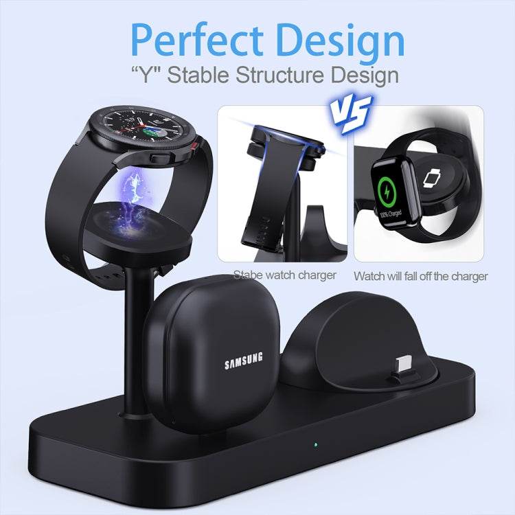 B25 Type-C 4-in-1 Charging Stand Phone Holder for Samsung Watch / Galaxy Buds