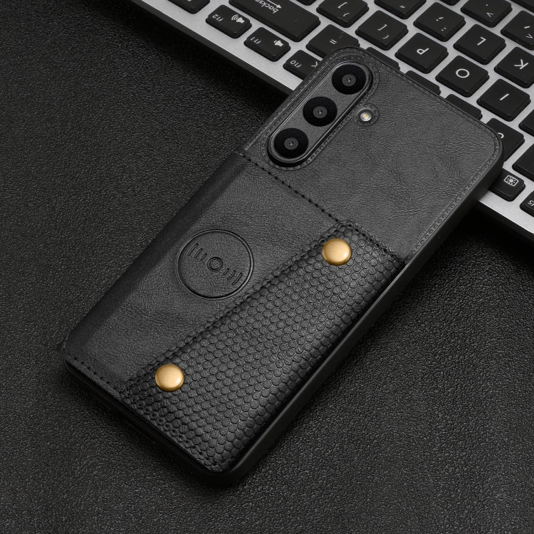 Double Buckle Card Slots Magnetic Phone Case, For Samsung Galaxy S24 FE 5G
