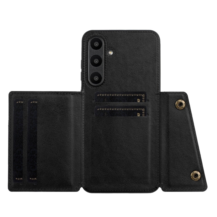 Double Buckle Card Slots Magnetic Phone Case, For Samsung Galaxy S24 FE 5G