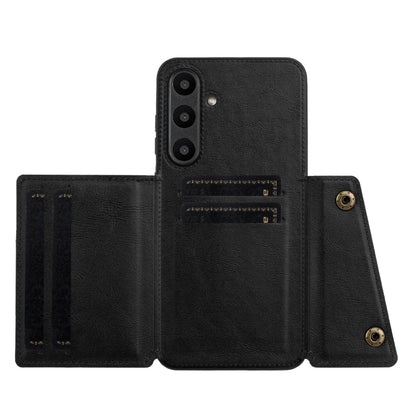 Double Buckle Card Slots Magnetic Phone Case, For Samsung Galaxy S24 FE 5G