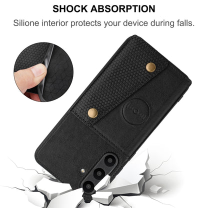 Double Buckle Card Slots Magnetic Phone Case, For Samsung Galaxy S24 FE 5G