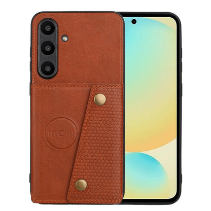 Double Buckle Card Slots Magnetic Phone Case, For Samsung Galaxy S24 FE 5G