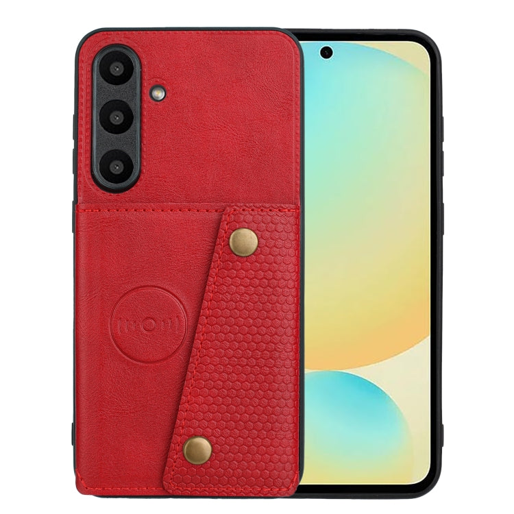 Double Buckle Card Slots Magnetic Phone Case, For Samsung Galaxy S24 FE 5G