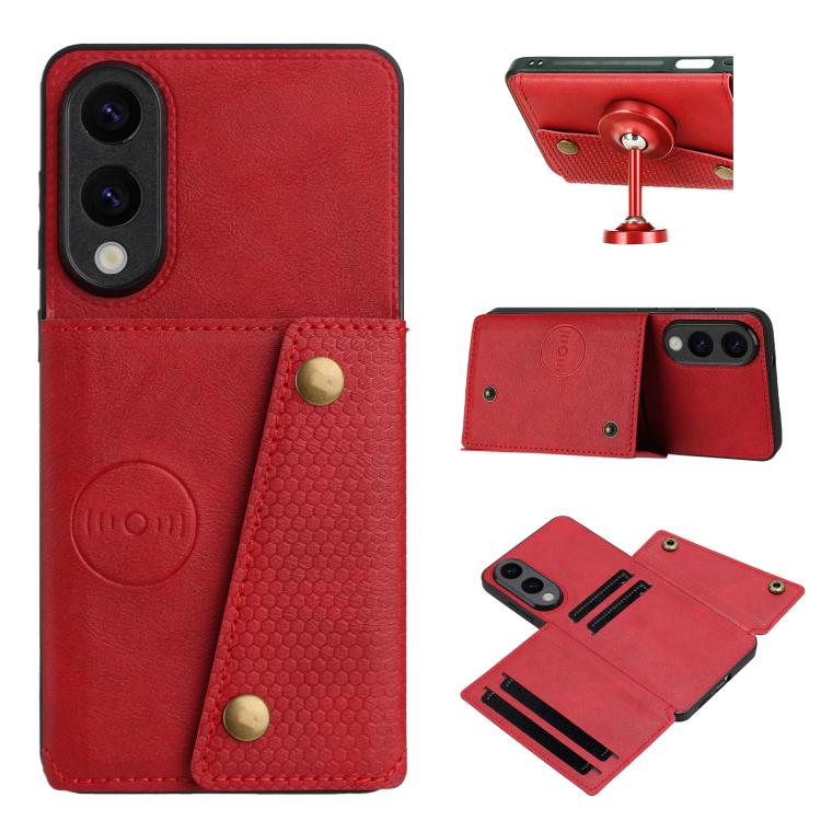 Double Buckle Card Slots Magnetic Phone Case, For Galaxy S26 FE 5G, For Samsung Galaxy S26+ 5G, For Samsung Galaxy S26 Ultra 5G, For Samsung Galaxy S26 5G, For Samsung Galaxy S25 FE 5G, For Samsung Galaxy S25 Edge 5G, For Samsung Galaxy S25 5G         ...