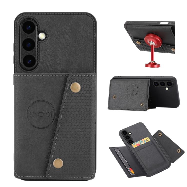 Double Buckle Card Slots Magnetic Phone Case, For Galaxy S26 FE 5G, For Samsung Galaxy S26+ 5G, For Samsung Galaxy S26 Ultra 5G, For Samsung Galaxy S26 5G, For Samsung Galaxy S25 FE 5G, For Samsung Galaxy S25 Edge 5G, For Samsung Galaxy S25 5G         ...