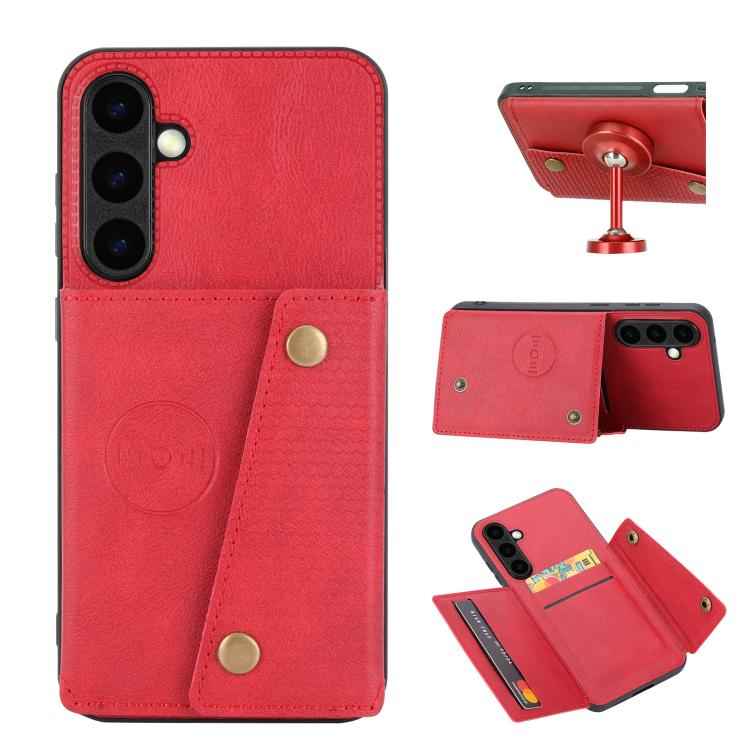 Double Buckle Card Slots Magnetic Phone Case, For Samsung Galaxy S26+ 5G, For Samsung Galaxy S26 Ultra 5G, For Samsung Galaxy S26 5G, For Samsung Galaxy S25 FE 5G, For Samsung Galaxy S25 Edge 5G, For Samsung Galaxy S25 5G, For Samsung Galaxy S25+ 5G   ...
