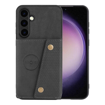 Double Buckle Card Slots Magnetic Phone Case, For Galaxy S26 FE 5G, For Samsung Galaxy S26+ 5G, For Samsung Galaxy S26 Ultra 5G, For Samsung Galaxy S26 5G, For Samsung Galaxy S25 FE 5G, For Samsung Galaxy S25 Edge 5G, For Samsung Galaxy S25 5G         ...