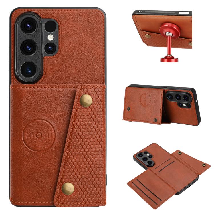 Double Buckle Card Slots Magnetic Phone Case, For Galaxy S26 FE 5G, For Samsung Galaxy S26+ 5G, For Samsung Galaxy S26 Ultra 5G, For Samsung Galaxy S26 5G, For Samsung Galaxy S25 FE 5G, For Samsung Galaxy S25 Edge 5G, For Samsung Galaxy S25 5G         ...