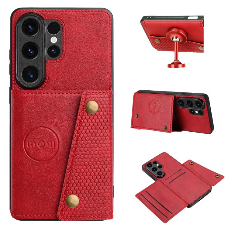 Double Buckle Card Slots Magnetic Phone Case, For Galaxy S26 FE 5G, For Samsung Galaxy S26+ 5G, For Samsung Galaxy S26 Ultra 5G, For Samsung Galaxy S26 5G, For Samsung Galaxy S25 FE 5G, For Samsung Galaxy S25 Edge 5G, For Samsung Galaxy S25 5G         ...