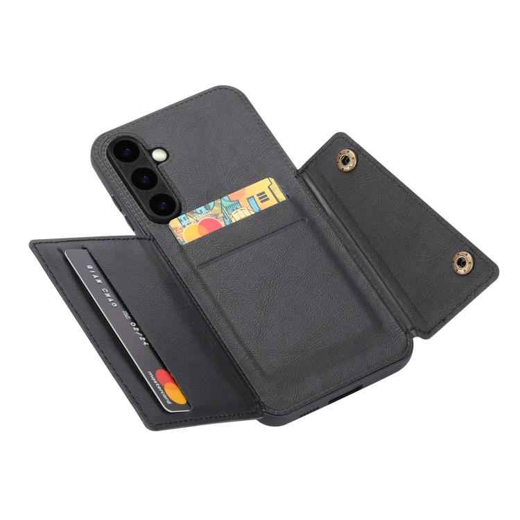 Double Buckle Card Slots Magnetic Phone Case, For Samsung Galaxy S26+ 5G, For Samsung Galaxy S26 Ultra 5G, For Samsung Galaxy S26 5G, For Samsung Galaxy S25 FE 5G, For Samsung Galaxy S25 Edge 5G, For Samsung Galaxy S25 5G, For Samsung Galaxy S25+ 5G   ...