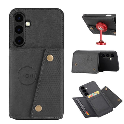 Double Buckle Card Slots Magnetic Phone Case, For Galaxy S26 FE 5G, For Samsung Galaxy S26+ 5G, For Samsung Galaxy S26 Ultra 5G, For Samsung Galaxy S26 5G, For Samsung Galaxy S25 FE 5G, For Samsung Galaxy S25 Edge 5G, For Samsung Galaxy S25 5G         ...