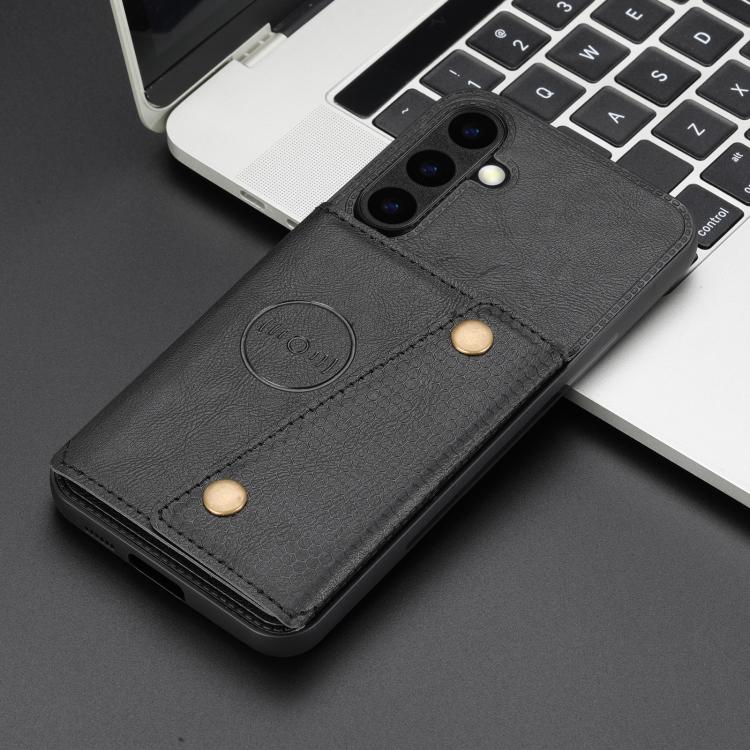 Double Buckle Card Slots Magnetic Phone Case, For Galaxy S26 FE 5G, For Samsung Galaxy S26+ 5G, For Samsung Galaxy S26 Ultra 5G, For Samsung Galaxy S26 5G, For Samsung Galaxy S25 FE 5G, For Samsung Galaxy S25 Edge 5G, For Samsung Galaxy S25 5G         ...