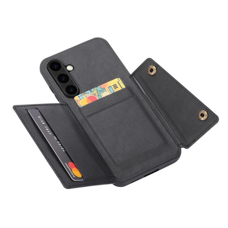 Double Buckle Card Slots Magnetic Phone Case, For Galaxy S26 FE 5G, For Samsung Galaxy S26+ 5G, For Samsung Galaxy S26 Ultra 5G, For Samsung Galaxy S26 5G, For Samsung Galaxy S25 FE 5G, For Samsung Galaxy S25 Edge 5G, For Samsung Galaxy S25 5G         ...
