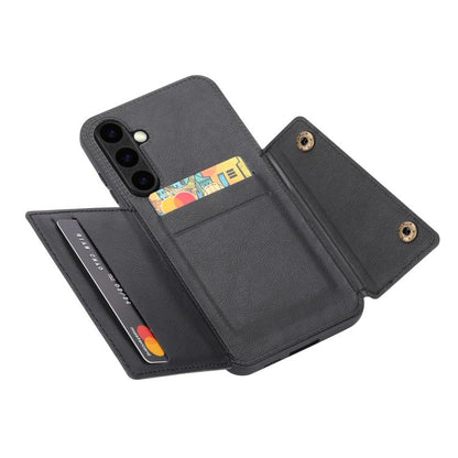 Double Buckle Card Slots Magnetic Phone Case, For Galaxy S26 FE 5G, For Samsung Galaxy S26+ 5G, For Samsung Galaxy S26 Ultra 5G, For Samsung Galaxy S26 5G, For Samsung Galaxy S25 FE 5G, For Samsung Galaxy S25 Edge 5G, For Samsung Galaxy S25 5G         ...