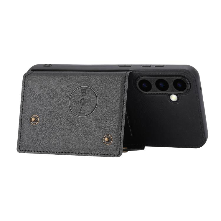 Double Buckle Card Slots Magnetic Phone Case, For Galaxy S26 FE 5G, For Samsung Galaxy S26+ 5G, For Samsung Galaxy S26 Ultra 5G, For Samsung Galaxy S26 5G, For Samsung Galaxy S25 FE 5G, For Samsung Galaxy S25 Edge 5G, For Samsung Galaxy S25 5G         ...