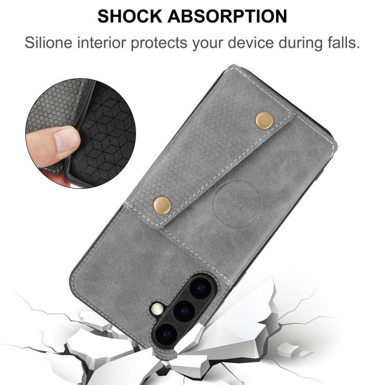 Double Buckle Card Slots Magnetic Phone Case, For Galaxy S26 FE 5G, For Samsung Galaxy S26+ 5G, For Samsung Galaxy S26 Ultra 5G, For Samsung Galaxy S26 5G, For Samsung Galaxy S25 FE 5G, For Samsung Galaxy S25 Edge 5G, For Samsung Galaxy S25 5G         ...