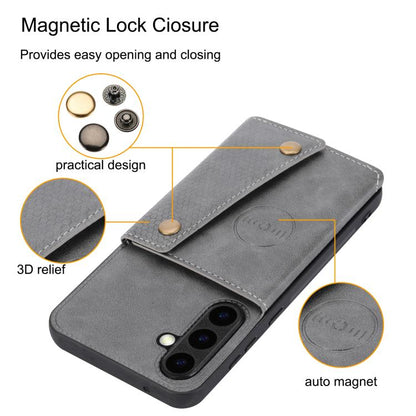 Double Buckle Card Slots Magnetic Phone Case, For Galaxy S26 FE 5G, For Samsung Galaxy S26+ 5G, For Samsung Galaxy S26 Ultra 5G, For Samsung Galaxy S26 5G, For Samsung Galaxy S25 FE 5G, For Samsung Galaxy S25 Edge 5G, For Samsung Galaxy S25 5G         ...