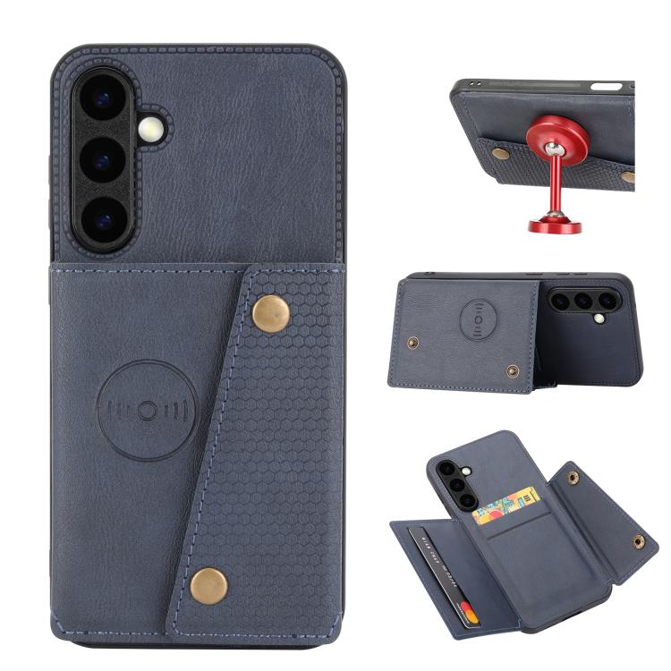 Double Buckle Card Slots Magnetic Phone Case, For Galaxy S26 FE 5G, For Samsung Galaxy S26+ 5G, For Samsung Galaxy S26 Ultra 5G, For Samsung Galaxy S26 5G, For Samsung Galaxy S25 FE 5G, For Samsung Galaxy S25 Edge 5G, For Samsung Galaxy S25 5G         ...