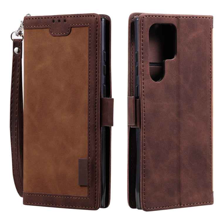 Retro Splicing Horizontal Flip Leather Phone Case, For Samsung Galaxy S26+ 5G, For Samsung Galaxy S25 FE 5G, For Samsung Galaxy S25 5G, For Samsung Galaxy S25+ 5G, For Samsung Galaxy S25 Ultra 5G