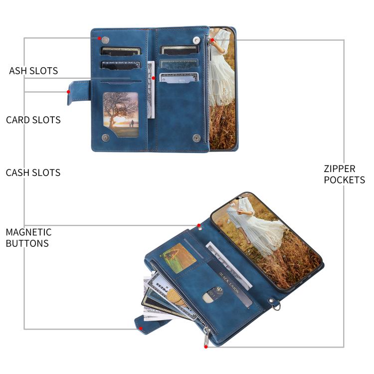 Grid Texture Zipper Leather Phone Case with Lanyard, For Samsung Galaxy S26+ 5G, For Samsung Galaxy S26 Ultra 5G, For Samsung Galaxy S26 5G, For Samsung Galaxy S25 FE 5G, For Samsung Galaxy S25 5G, For Samsung Galaxy S25+ 5G