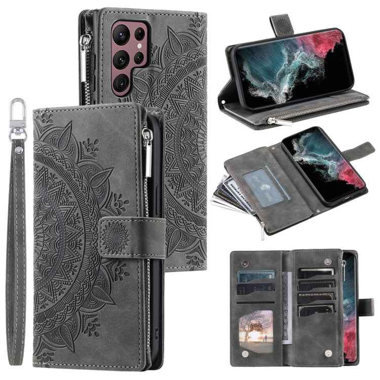 Multi-Card Totem Zipper Leather Phone Case, For Samsung Galaxy S26+ 5G, For Samsung Galaxy S26 Ultra 5G, For Samsung Galaxy S26 5G, For Samsung Galaxy S25 FE 5G, For Samsung Galaxy S25 5G, For Samsung Galaxy S25+ 5G, For Samsung Galaxy S25 Ultra 5G