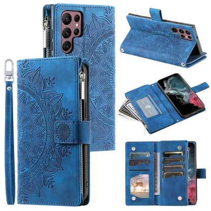 Multi-Card Totem Zipper Leather Phone Case, For Samsung Galaxy S26+ 5G, For Samsung Galaxy S26 Ultra 5G, For Samsung Galaxy S26 5G, For Samsung Galaxy S25 FE 5G, For Samsung Galaxy S25 5G, For Samsung Galaxy S25+ 5G, For Samsung Galaxy S25 Ultra 5G