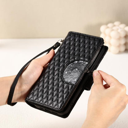 Glitter Lattice Zipper Wallet Leather Phone Case, For Samsung Galaxy S26+ 5G, For Samsung Galaxy S26 Ultra 5G, For Samsung Galaxy S26 5G, For Samsung Galaxy S25 FE 5G, For Samsung Galaxy S25 Edge 5G, For Samsung Galaxy S25 5G, For Samsung Galaxy S25+ 5...
