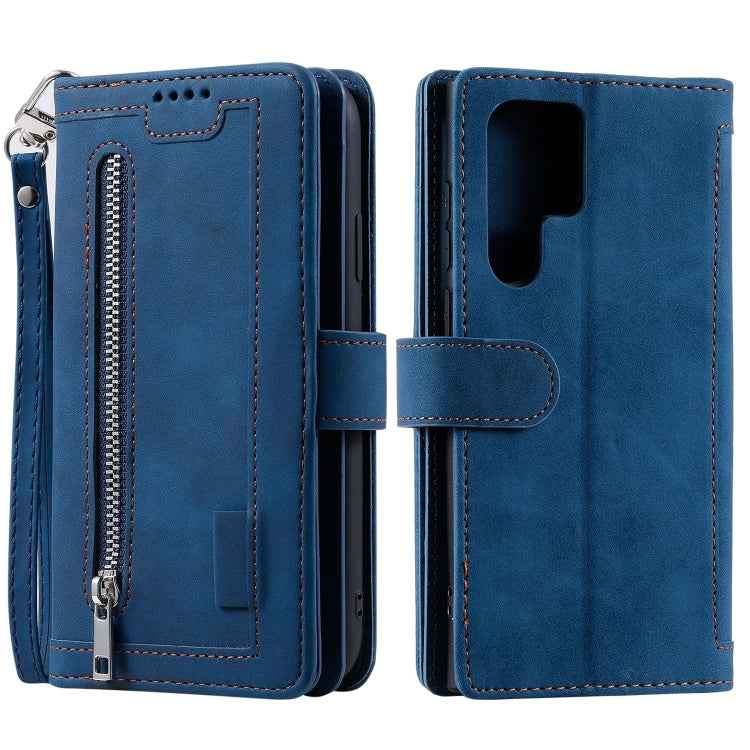 Nine Card Zipper Bag Leather Phone Case with Lanyard, For Samsung Galaxy S26+ 5G, For Samsung Galaxy S26 Ultra 5G, For Samsung Galaxy S26 5G, For Samsung Galaxy S25 FE 5G, For Samsung Galaxy S25 5G, For Samsung Galaxy S25+ 5G                           ...