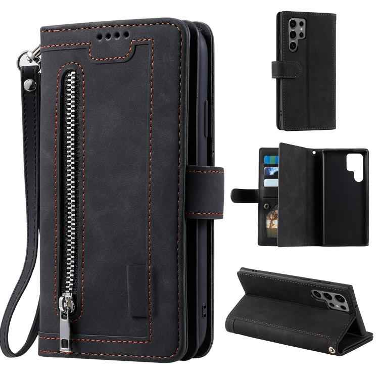 Nine Card Zipper Bag Leather Phone Case with Lanyard, For Samsung Galaxy S26+ 5G, For Samsung Galaxy S26 Ultra 5G, For Samsung Galaxy S26 5G, For Samsung Galaxy S25 FE 5G, For Samsung Galaxy S25 5G, For Samsung Galaxy S25+ 5G                           ...
