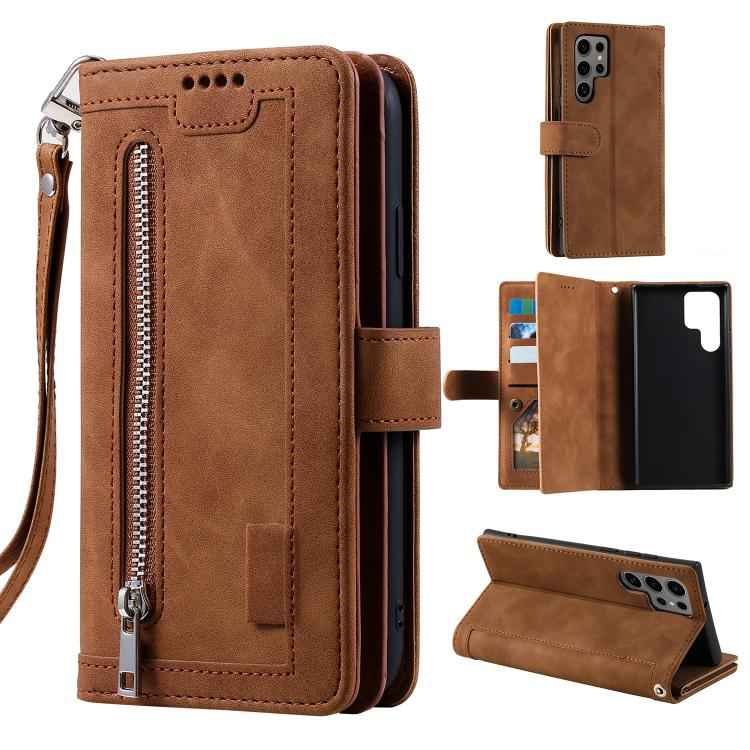 Nine Card Zipper Bag Leather Phone Case with Lanyard, For Samsung Galaxy S26+ 5G, For Samsung Galaxy S26 Ultra 5G, For Samsung Galaxy S26 5G, For Samsung Galaxy S25 FE 5G, For Samsung Galaxy S25 5G, For Samsung Galaxy S25+ 5G                           ...