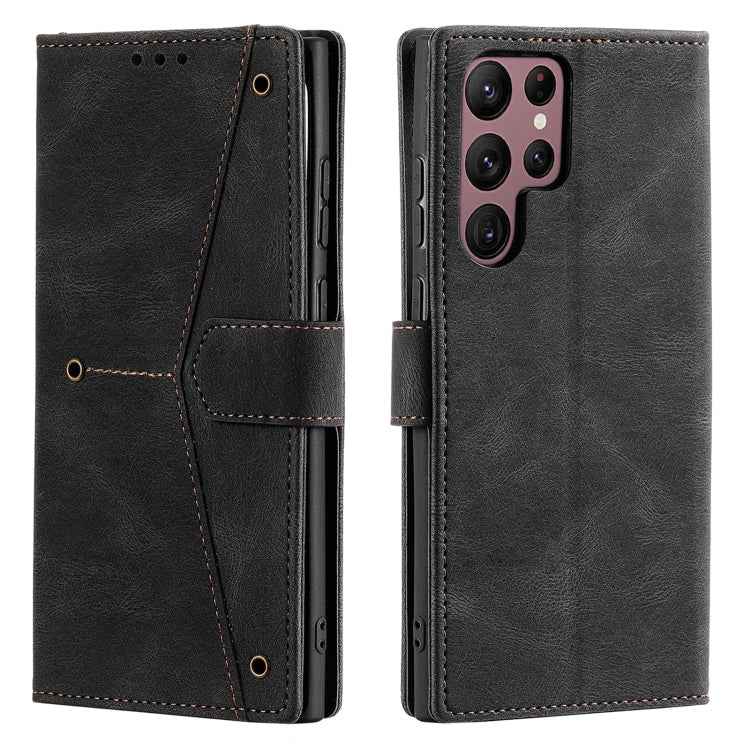 Nail Skin Feel Stitching Calf Texture Leather Phone Case, For Samsung Galaxy S25 Ultra 5G