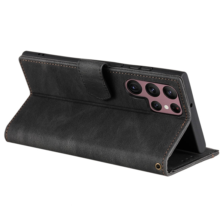 Nail Skin Feel Stitching Calf Texture Leather Phone Case, For Samsung Galaxy S25 Ultra 5G