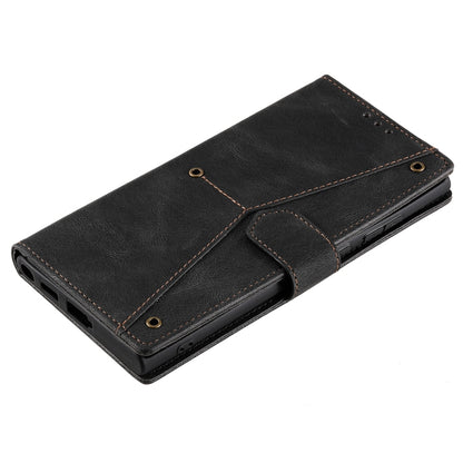 Nail Skin Feel Stitching Calf Texture Leather Phone Case, For Samsung Galaxy S25 Ultra 5G