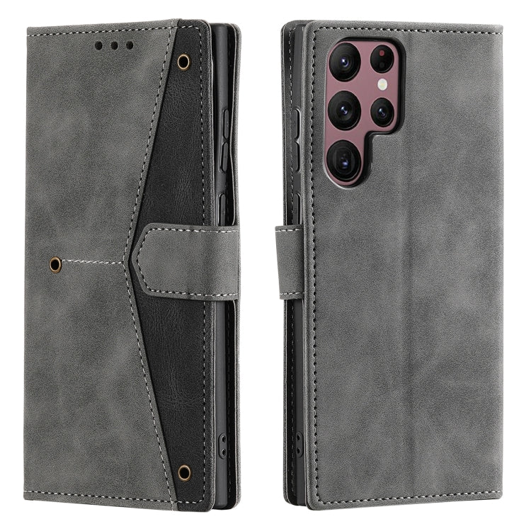 Nail Skin Feel Stitching Calf Texture Leather Phone Case, For Samsung Galaxy S25 Ultra 5G