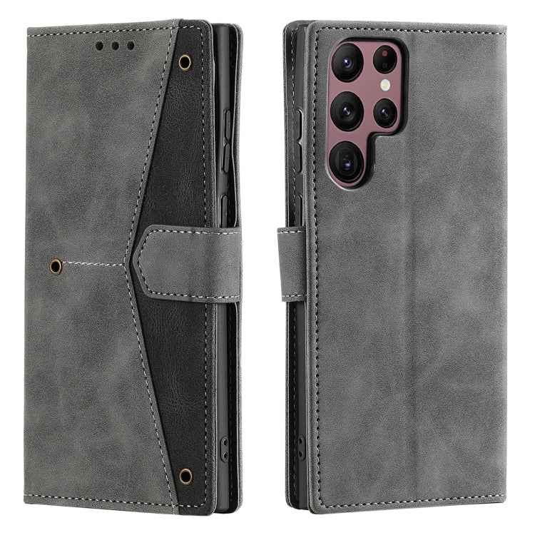 Nail Skin Feel Stitching Calf Texture Leather Phone Case, For Samsung Galaxy S25 Ultra 5G