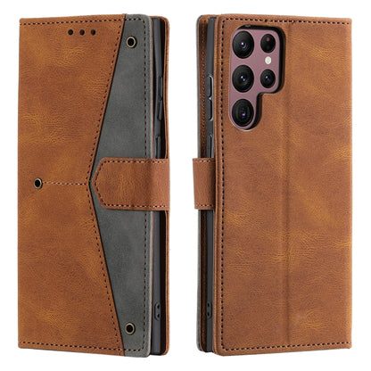 Nail Skin Feel Stitching Calf Texture Leather Phone Case, For Samsung Galaxy S25 Ultra 5G