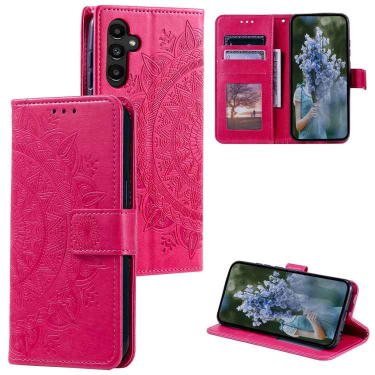 Totem Flower Embossed Leather Phone Case with Lanyard, For Samsung Galaxy S26+ 5G, For Samsung Galaxy S26 Ultra 5G, For Samsung Galaxy S26 5G, For Samsung Galaxy S25 FE 5G, For Samsung Galaxy S25 Edge 5G, For Samsung Galaxy S25 5G