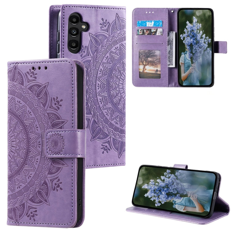 Totem Flower Embossed Leather Phone Case with Lanyard, For Samsung Galaxy S26+ 5G, For Samsung Galaxy S26 Ultra 5G, For Samsung Galaxy S26 5G, For Samsung Galaxy S25 FE 5G, For Samsung Galaxy S25 Edge 5G, For Samsung Galaxy S25 5G