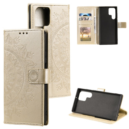 Totem Flower Embossed Leather Phone Case with Lanyard, For Samsung Galaxy S25+ 5G, For Samsung Galaxy S25 Ultra 5G