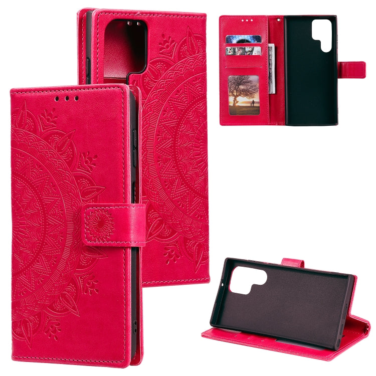 Totem Flower Embossed Leather Phone Case with Lanyard, For Samsung Galaxy S25+ 5G, For Samsung Galaxy S25 Ultra 5G
