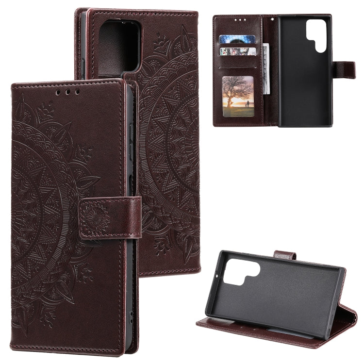 Totem Flower Embossed Leather Phone Case with Lanyard, For Samsung Galaxy S25+ 5G, For Samsung Galaxy S25 Ultra 5G