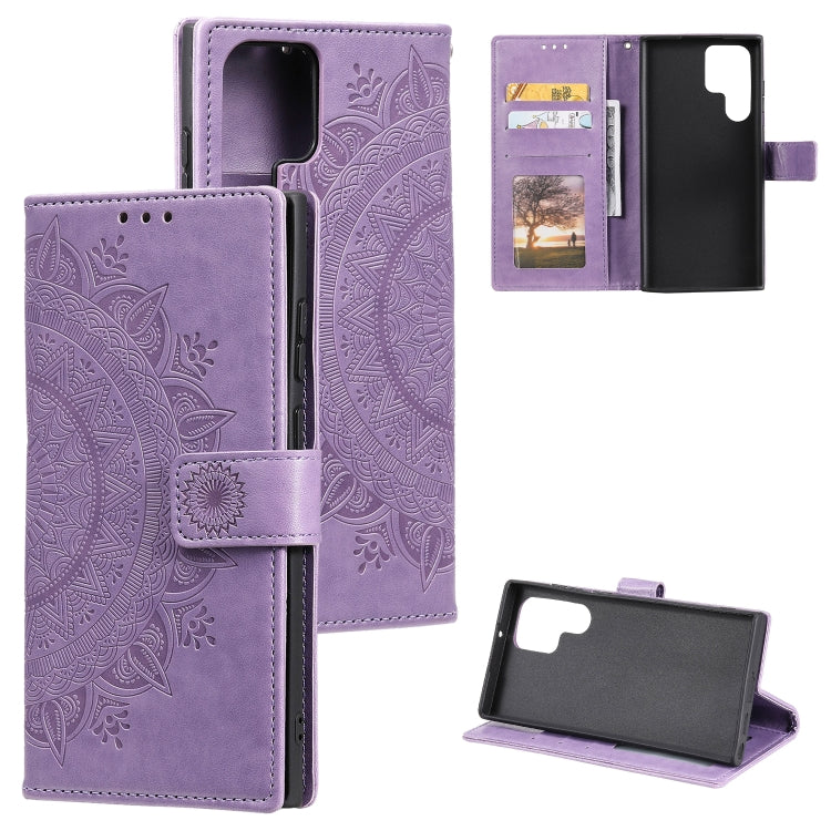 Totem Flower Embossed Leather Phone Case with Lanyard, For Samsung Galaxy S25+ 5G, For Samsung Galaxy S25 Ultra 5G